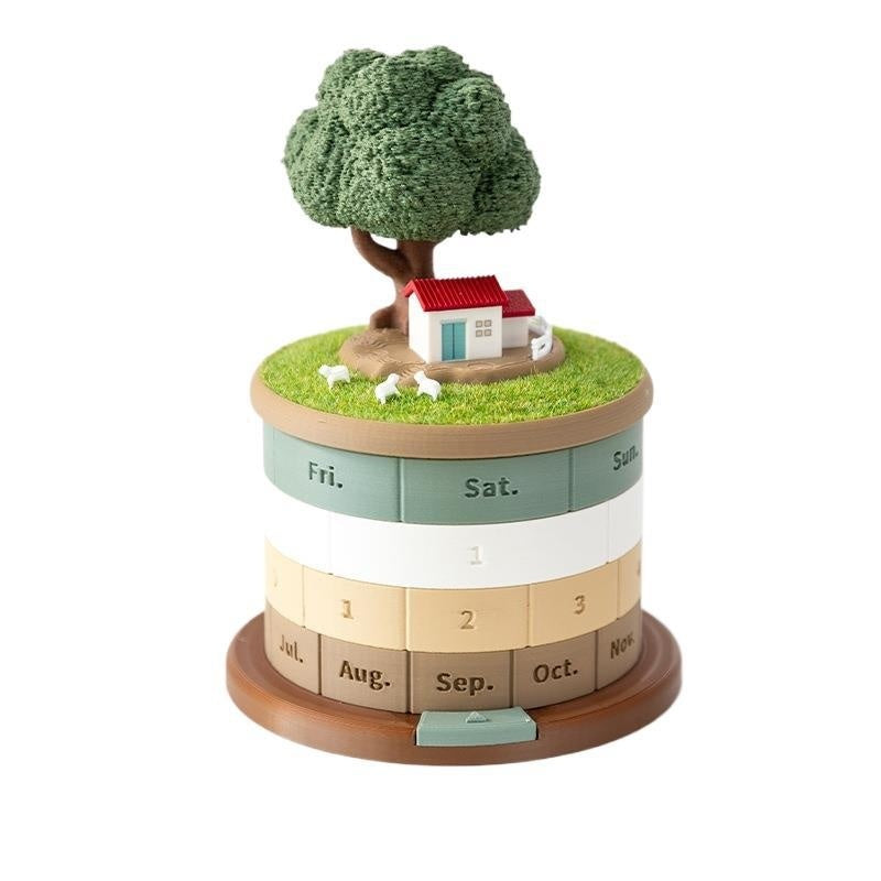 Calendar, Perpetual Calendar, Decorative Desk Organizer