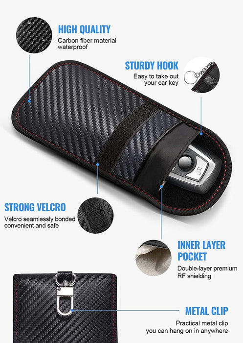 Faraday Pouch for Car Keys,Faraday Bag | Car Key Signal Blocking Pouch | Keyless Entry Car Keys Case | RFID Blocker Bag for Car Security | Anti-Theft Remote Entry Keyless Protect,Pack of 2