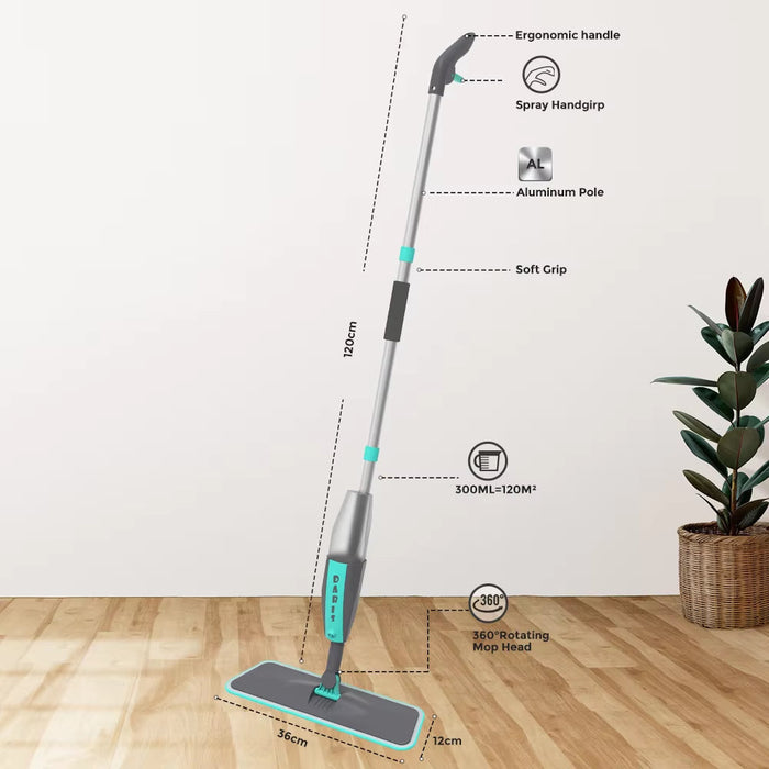 Magic Floor Cleaning Sweeper Brooms with Microfiber Pads 360° Rotation Flat Spray Floor Mop Broom for Cleaning Home Spin Mop