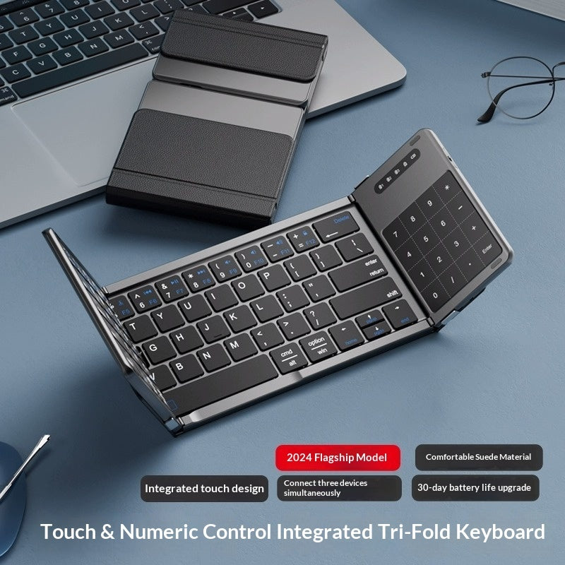 Tri-fold Keyboard, Wireless Bluetooth Foldable Mini Keyboard, Suitable For Desktop PC Sets