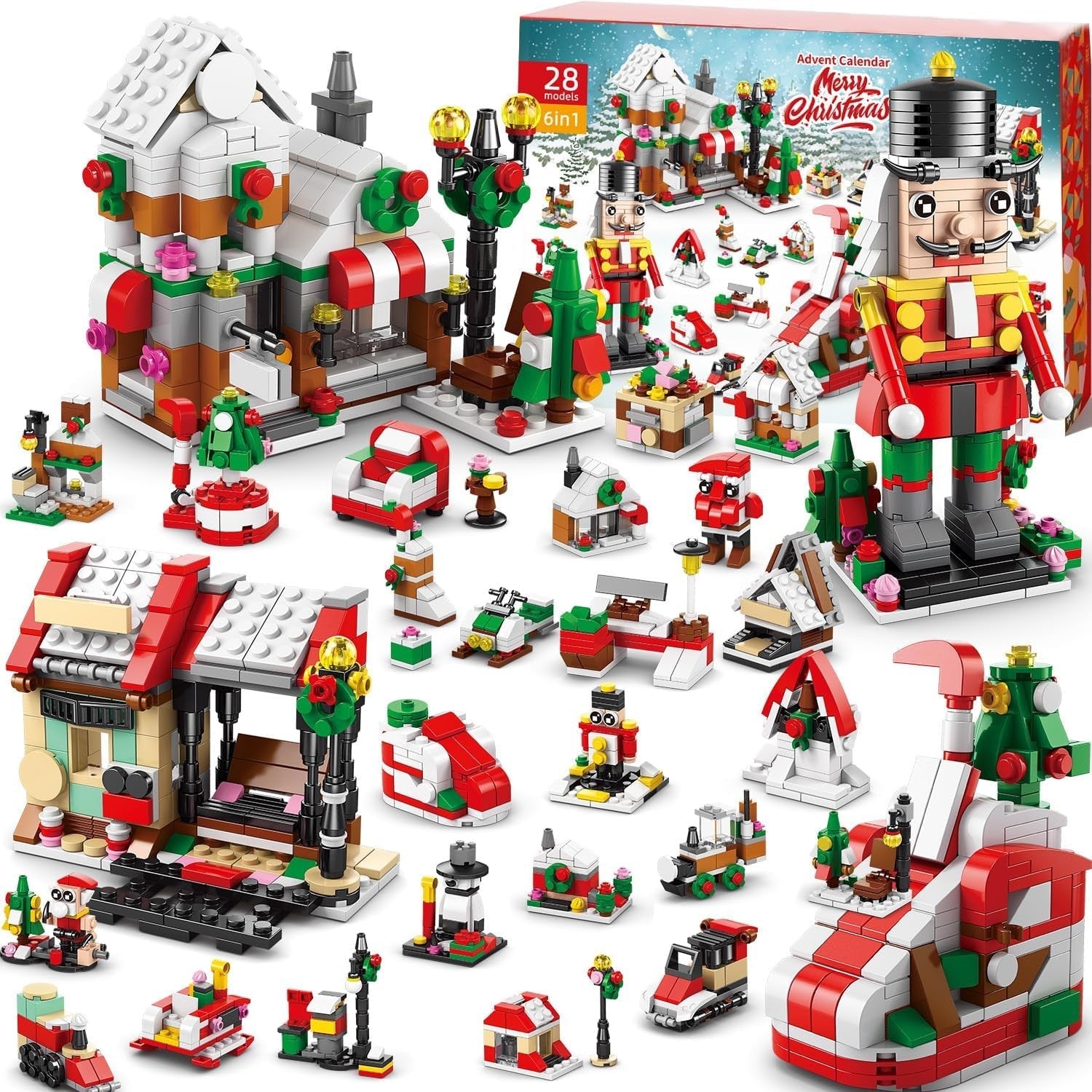 24 Days Countdown Christmas Advent Calendar Kids Building Blocks Toys Gift Boxes