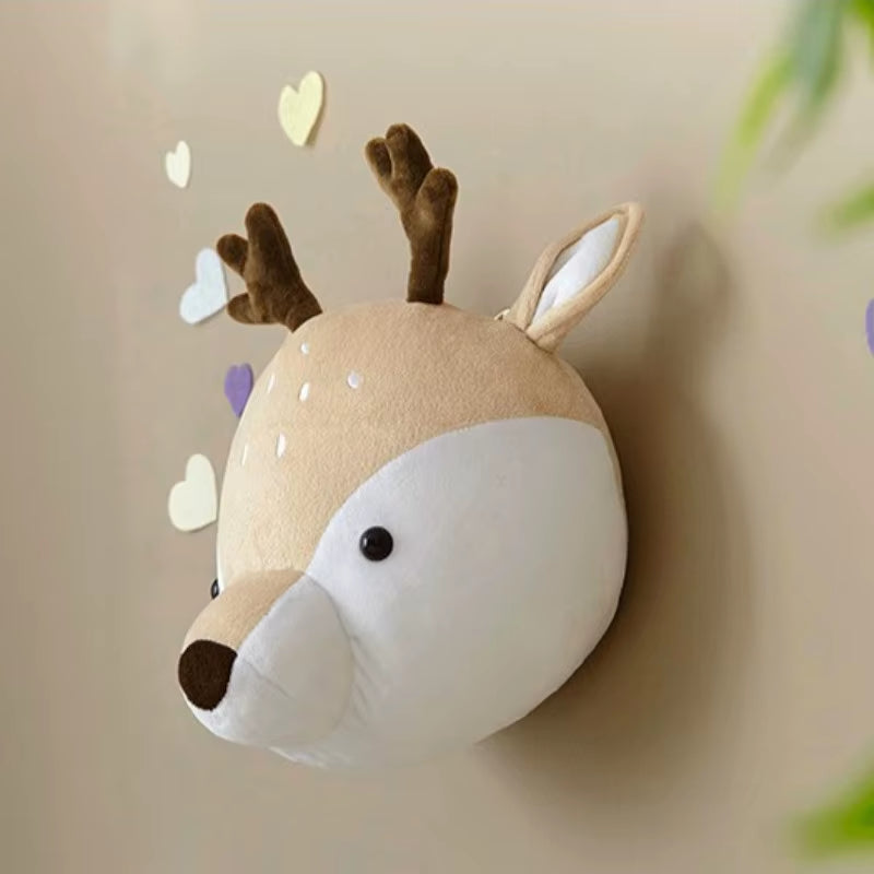 Wall Decoration Animal Head Soft Wall Hanging Ins Nordic Style Children'S Room Creative Decoration Hanging Elephant