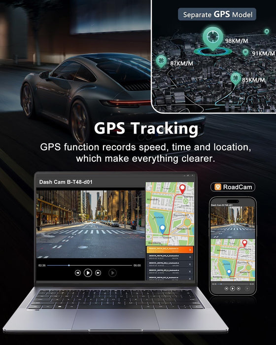 Dash Cam 4K Front Dashcam Build-In GPS Speed, Wifi Dash Dam Front with Free 64GB SD Card, 3.16 IPS Screen Car Camera Dash Cam, Super Night Vision with WDR, 24H Parking Monitor, Loop Recording