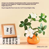 Orange Ceramic Small Vase Ornaments Living Room Flower Arrangement Hydroponic Plant Flowers Green Radish