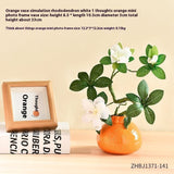 Orange Ceramic Small Vase Ornaments Living Room Flower Arrangement Hydroponic Plant Flowers Green Radish