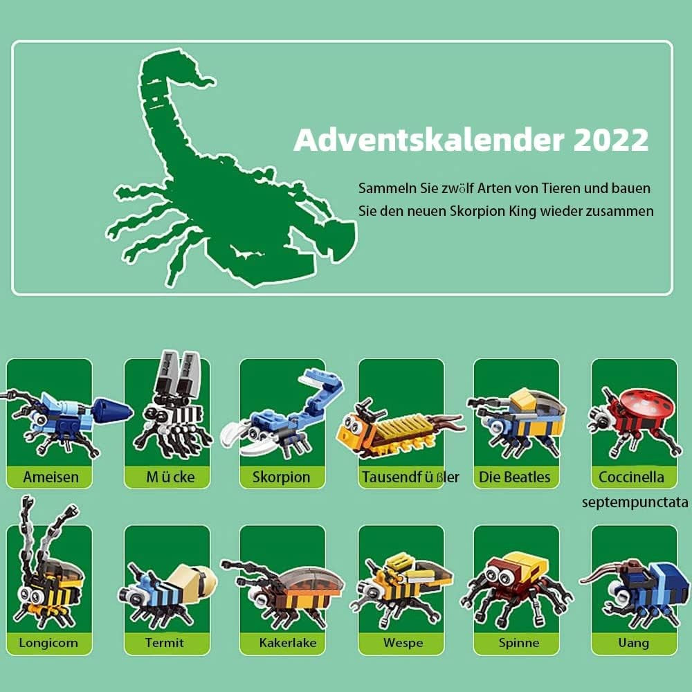 2026 Christmas Advent Calendar 24 Days Countdown Building Blocks Toy Kids Gift