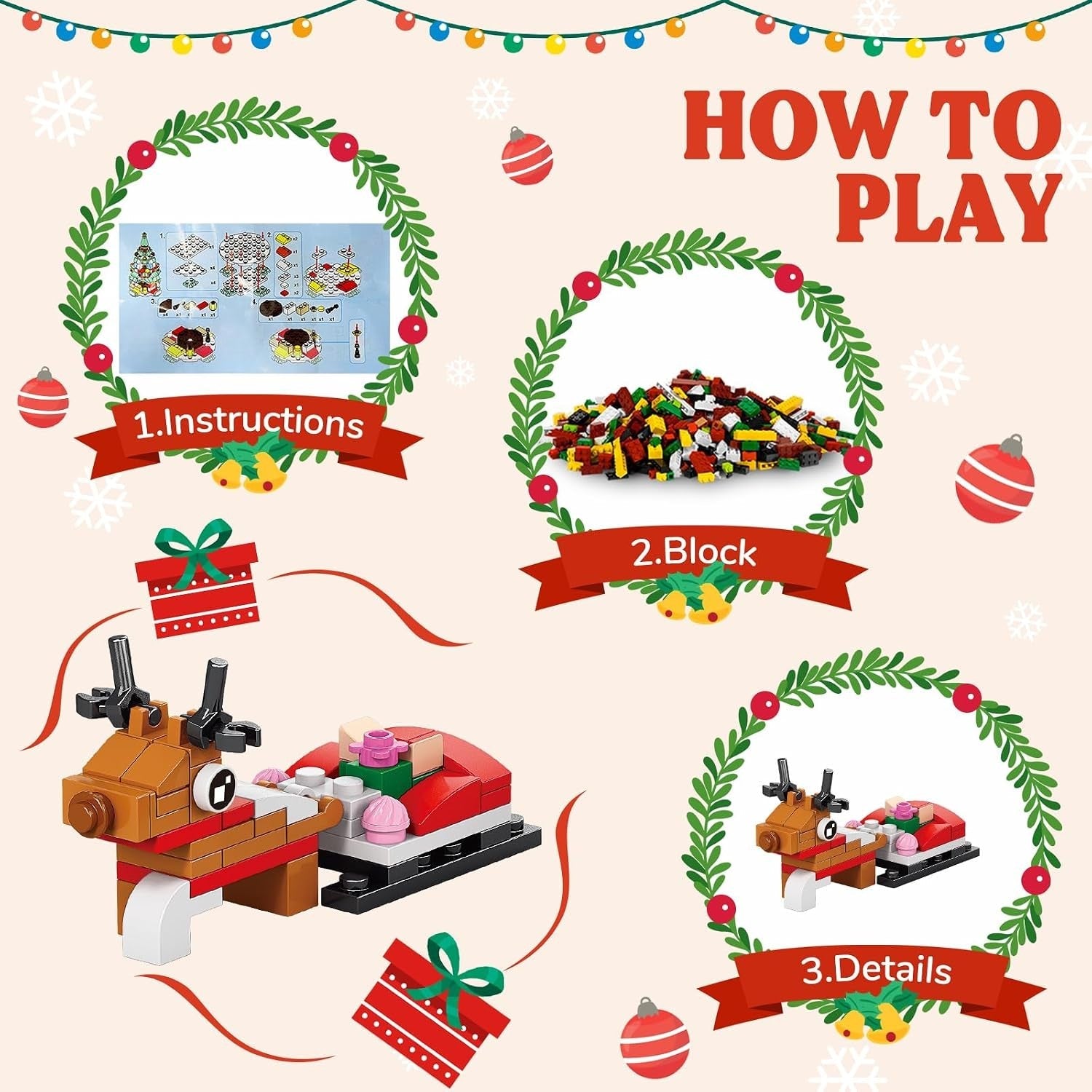 2026 Christmas Advent Calendar 24 Days Countdown Building Blocks Toy Kids Gift
