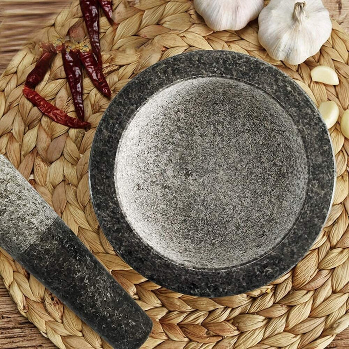 Pestle and Mortar Set Granite Stone Spice & Herb Crusher Home Kitchen Tool UK