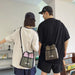 Workwear Style Shoulder Mobile Phone Bag Outdoor Sports Women'S Crossbody Bag Versatile Casual Drawstring Drawstring Contrasting Color Lightweight Bucket Bag