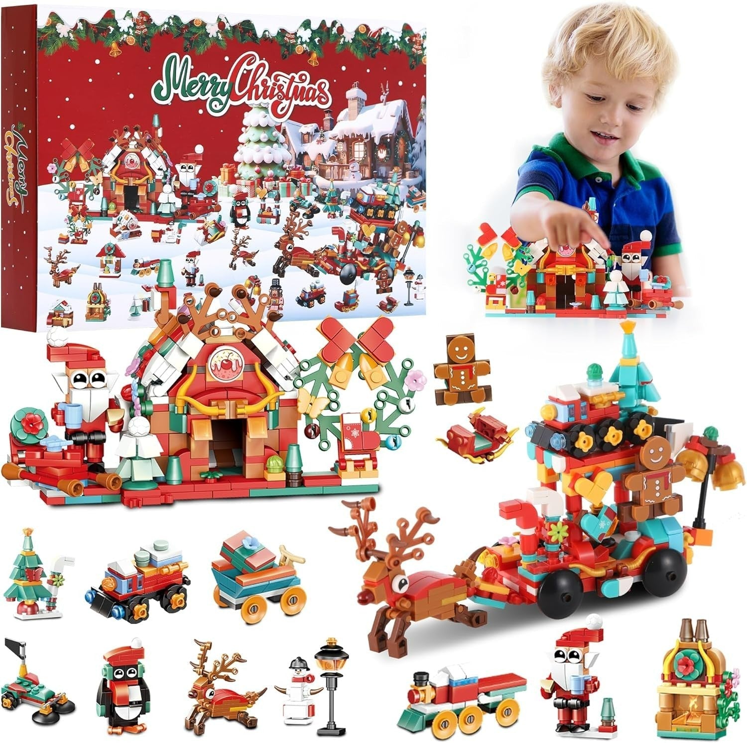 XMAS Advent Calendar Building Blocks Toy Mini Builds