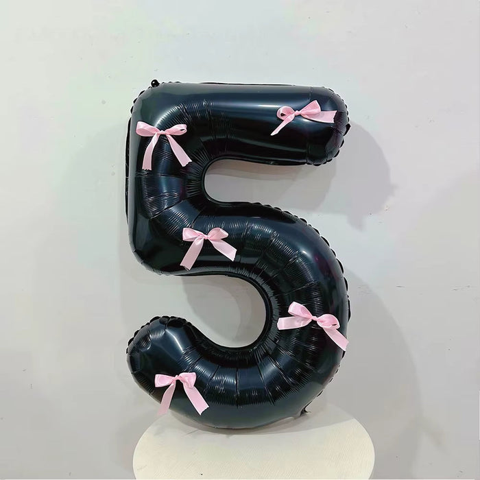 INS 32Inch Black Large Number Foil Balloons Figure Helium Balloon Birthday Decals Photo Props Birthday Party Decorations