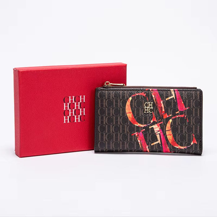 '-Women'S Cartoon Printing Long Wallet Retro Classic Wallet PVC Material Fashion Simple Large Capacity Bags