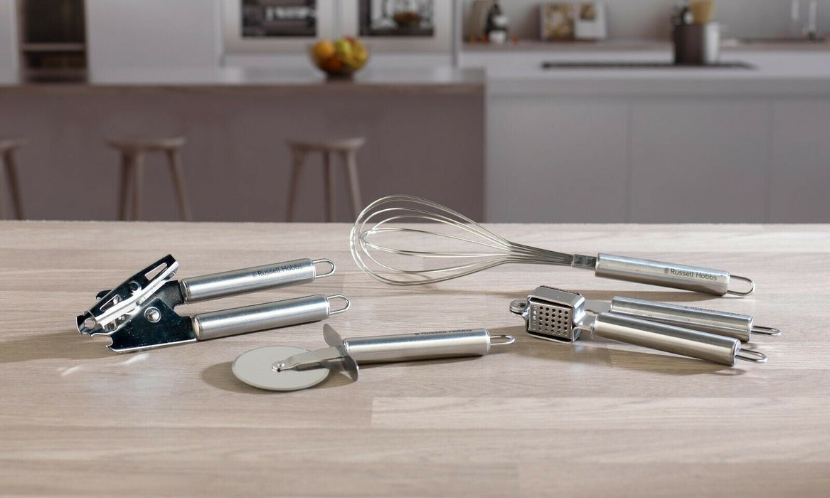 Russell Hobbs 10 Piece Kitchen Utensils & Tool Set with Stand Stainless Steel