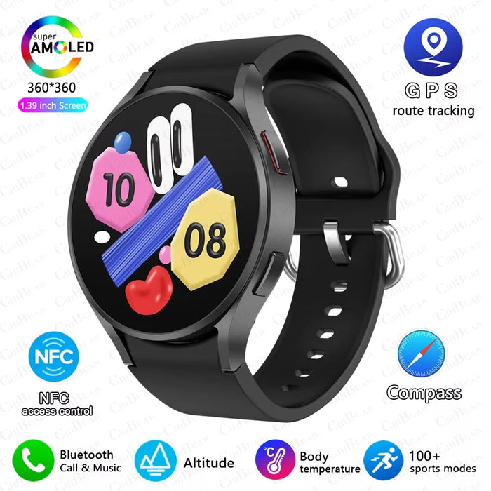 New for Samsung Galaxy Watch 6 Classic Smartwatch Men AMOLED HD Screen Voice Assistant Bluetooth Call NFC Smart Watch for Women