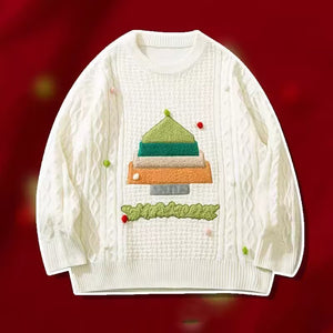 American Hiphop Creative Flocking Couple Christmas Sweater