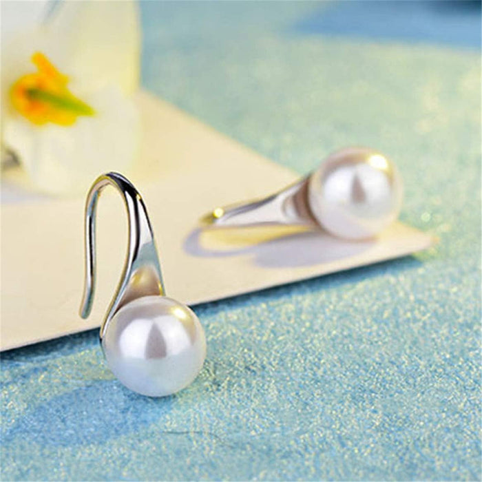 Pearl Earrings for Women,925 Sterling Silver Hook Earrings