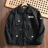 Fall Winter Men Multi-pocket Casual Polo Collar Cotton Coat Jacket Coat