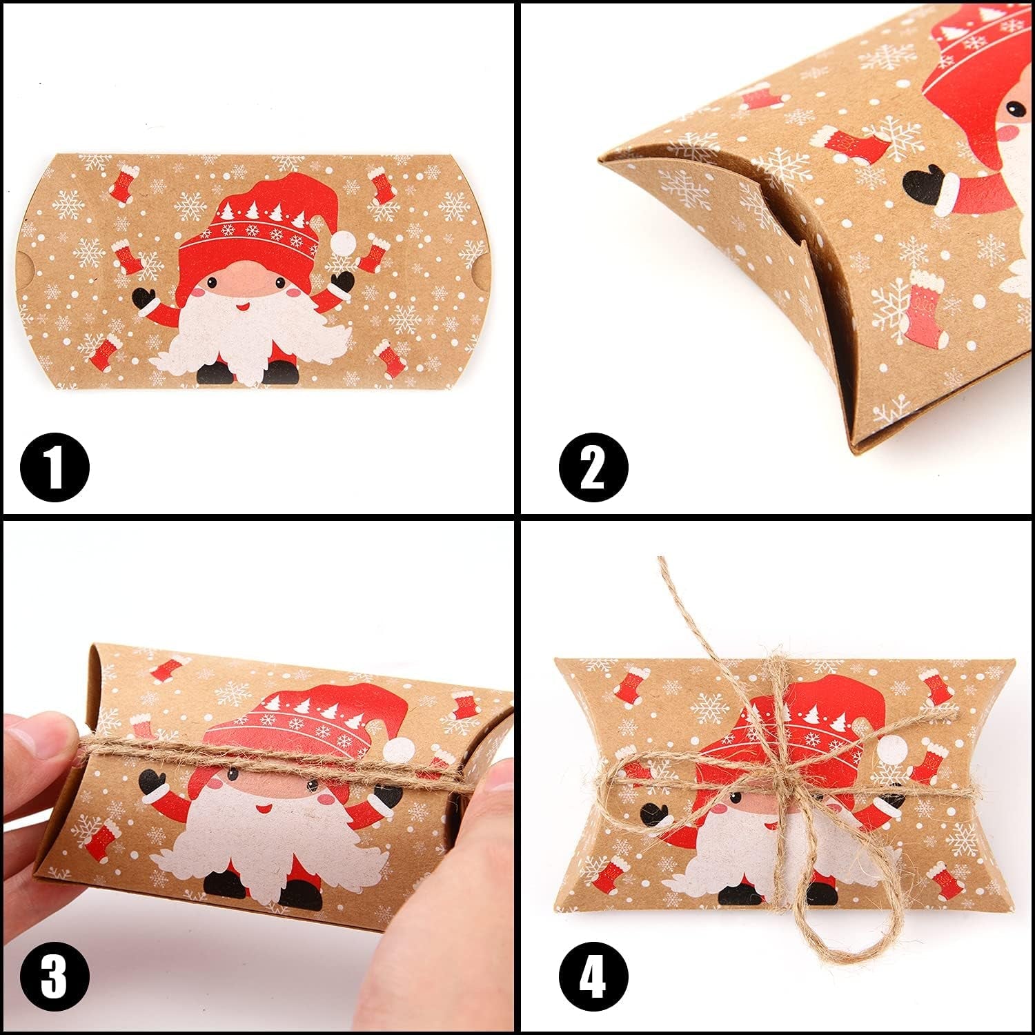 Christmas Small Boxes, 36 Gift Pillow Boxes Candy Jewellery Box for Christmas Party Favor