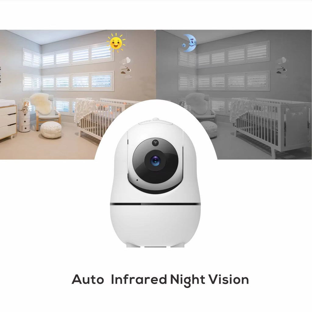 New 5 Inch Video Baby Monitor with Camera and Audio, 4X Zoom, 22Hrs Battery, 1000Ft Range 2-Way Audio Temperature Sensor Lullaby