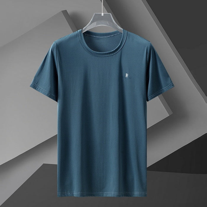 Add Fertilizer To Increase Men's Quick-drying Ice Silk Wild Fat Short-sleeved T-shirt