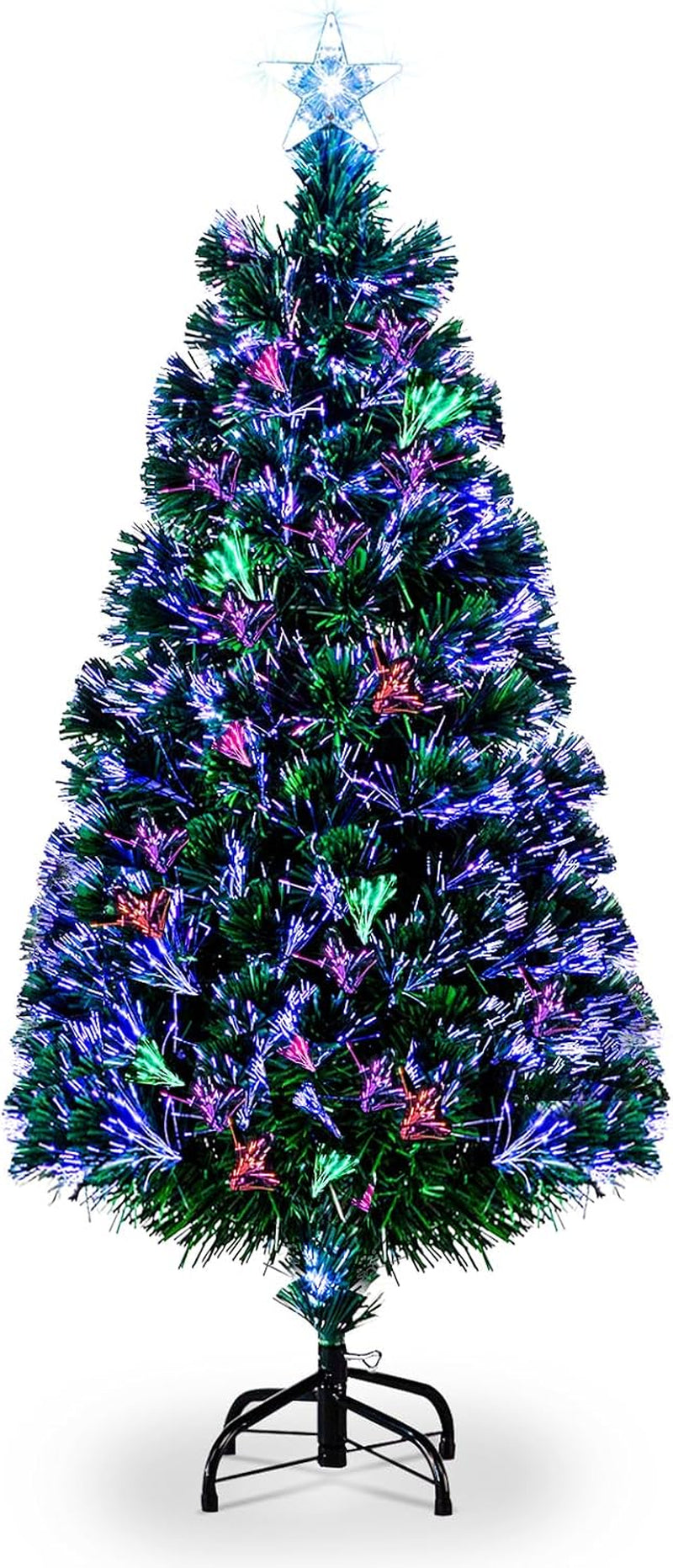 6Ft Fibre Optic Christmas Tree Indoor Xmas Decoration, Green