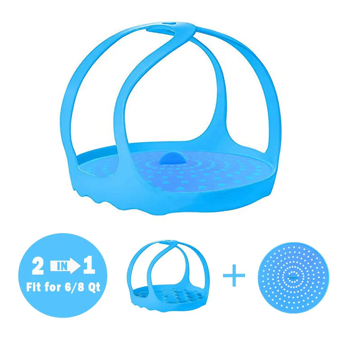 JOIE Silicone Sling Lifter Kitchen Accessories Insulated Pad Food Grade Bakeware Sling Lifter Steamer Egg Drain Rack 6Qt /8Qt