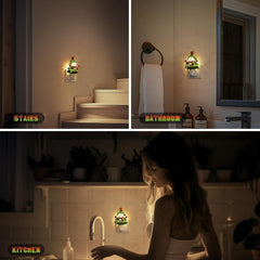 3D Christmas Tree Night Light Plug in Wall, 3000K, 60LM, 1 Pack