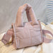 Women Quilted Casual Tote Handbag Large Capacity Padded Crossbody Purse Adjustable Strap Trendy Messenger Bag Simple Satchel Bag