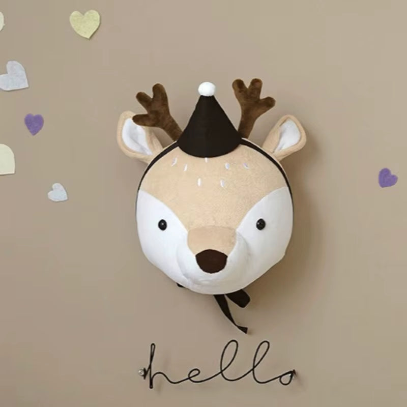 Wall Decoration Animal Head Soft Wall Hanging Ins Nordic Style Children'S Room Creative Decoration Hanging Elephant