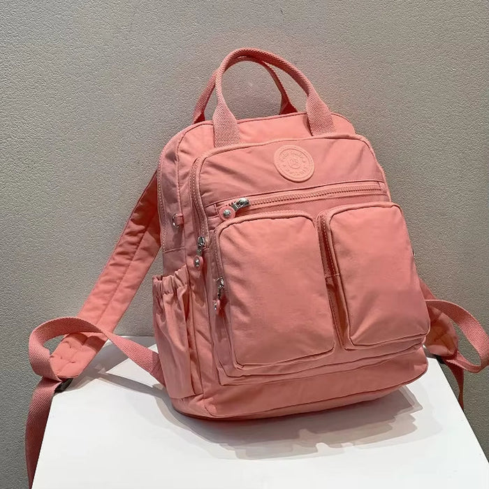 Fashion Woman Backpack Waterproof Nylon Soft Handle Solid Multi-Pocket Travel Zipper Feminina School Bags Laptop Backpack