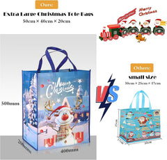Christmas Tote Bags - 2/4 Pack Large Christmas Bags with Handle Non-Woven Fabric Gift Present Bag，Shopping Bag for Holiday Xmas Event Party