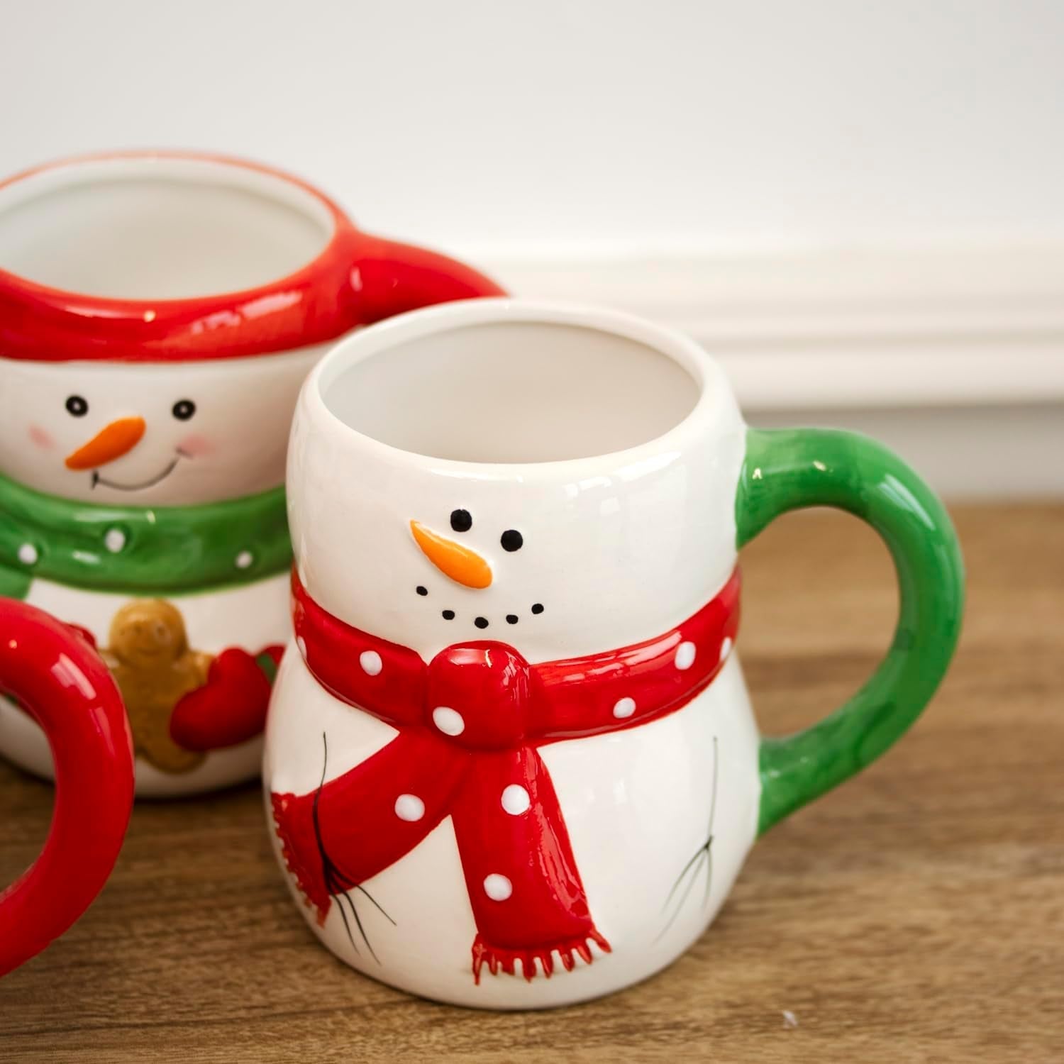 Set of 4 Christmas Snowman Mugs Ceramic Frosty Xmas Kitchen Tea Coffee Cups Gift