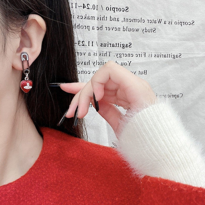 Saturn earrings paper clips