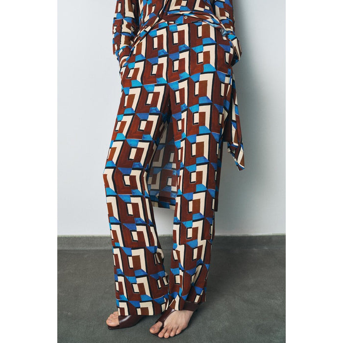 Printed Long Shirt Casual Flared Pants