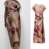 2025 Tie-Dye Printed Silk Satin Dress 9499257