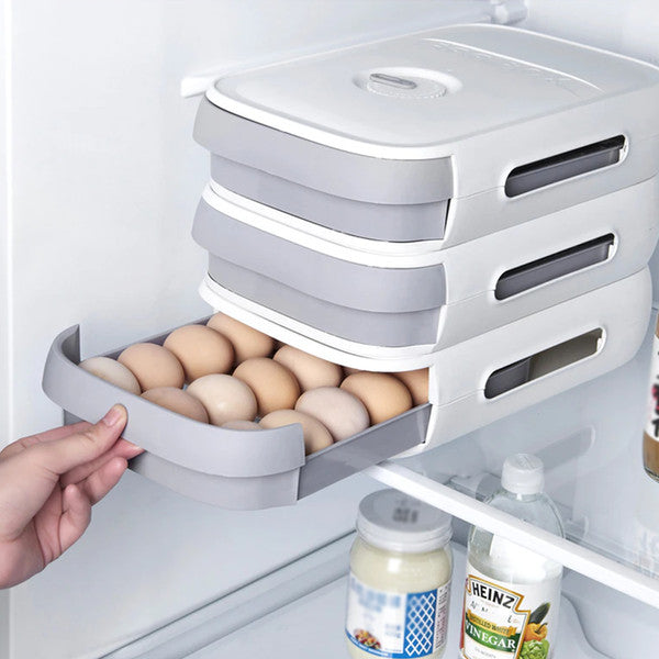 Stackable Refrigerator Egg Storage Container with Lid